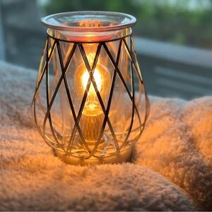 Used metal and glass full size Scentsy warmer